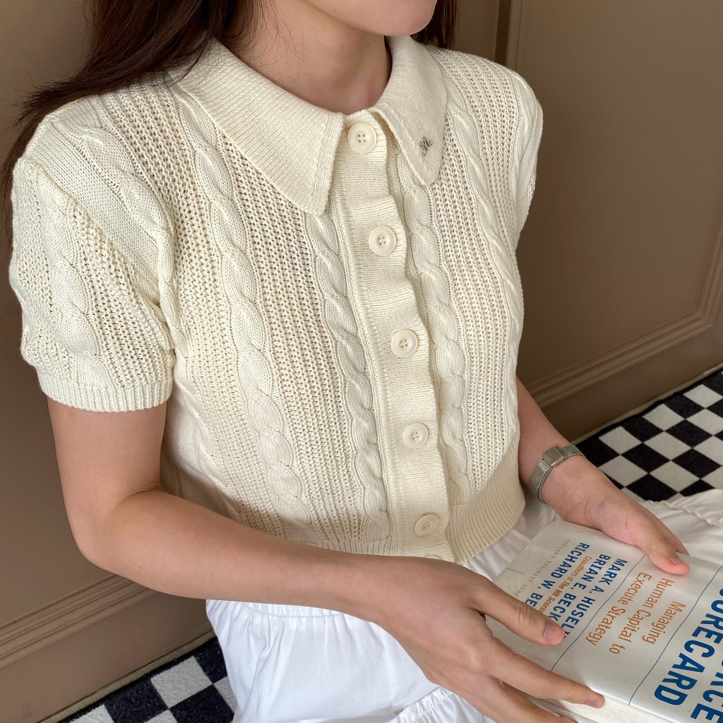 Belle knit shorts cardigan