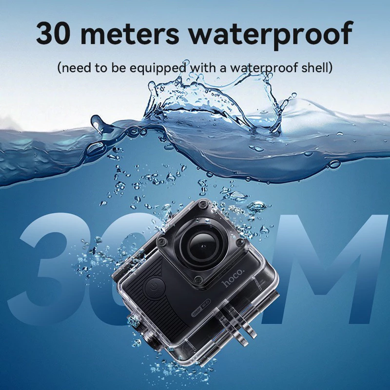 Hoco DV100 Sports camera คุณภาพ 1080P กล้องกันน้ำลึก 30 เมตร กล้องติดหมวกกันน๊อค กล้องแอคชั่น Web Cam thumbnail 3