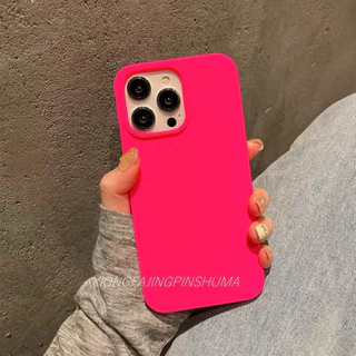 Supercase | I7P-i17promax เคสซิลิโคน กันเปื้อน บุกำมะหยี่ Silicone Cover Case Neon Pink Green