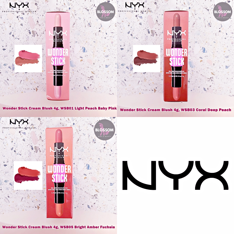 NYX - Professional Makeup Wonder Stick Cream Blush 4g บลัชออน เนื้อครีม 2 หัว แบบแท่ง