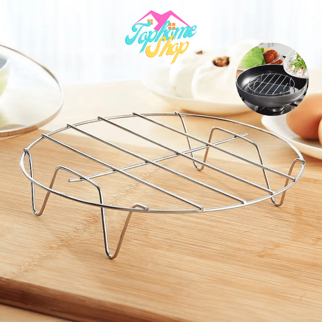 Topshome ที่รองหม้อ ที่รองกันความร้อน ที่รองหม้อข้าว ที่รองจานร้อน ตะแกรงนึ่ง สแตนเลส KN-E011