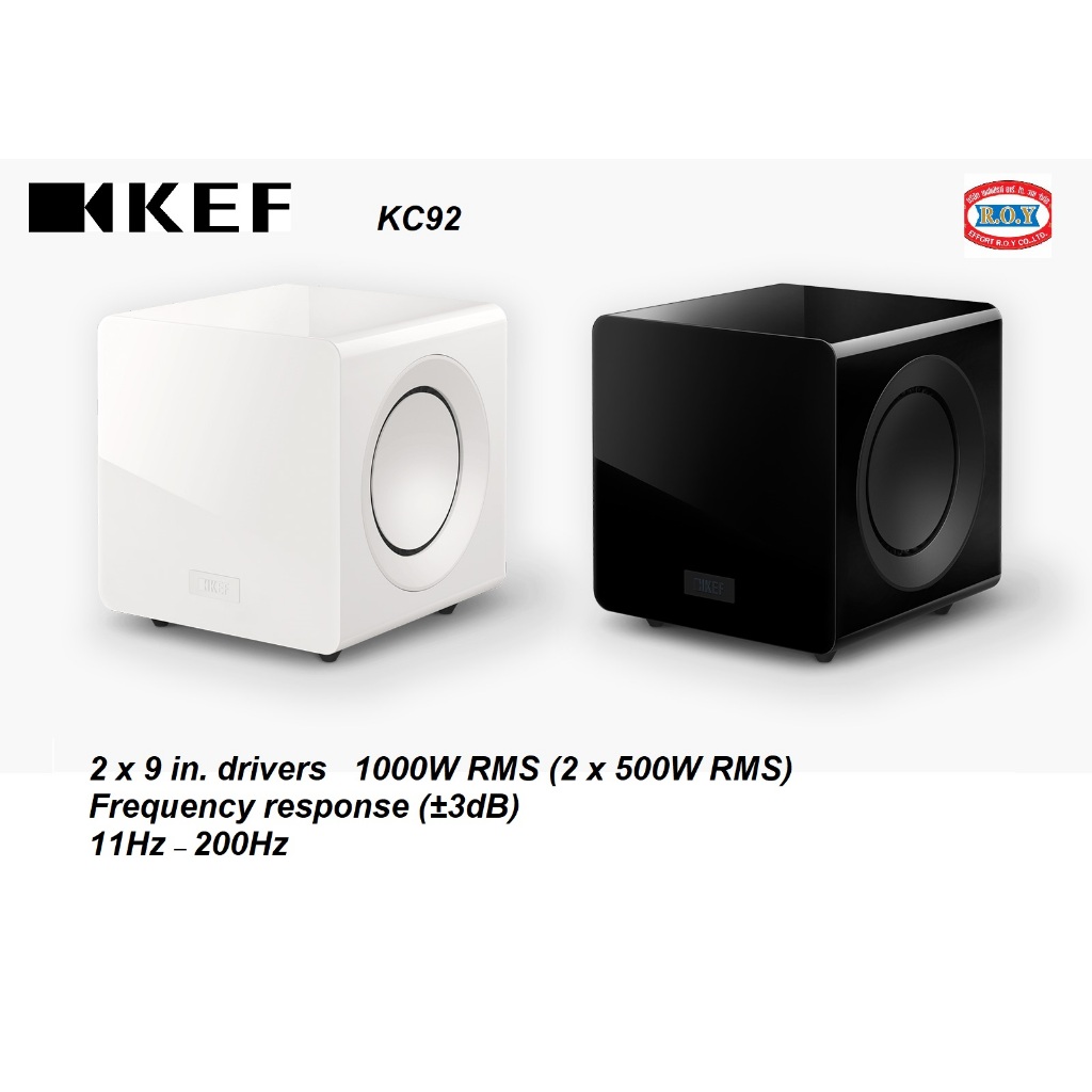 KEF KC92  SUBWOOFER   2 x 9-inch force-cancelling drivers  1000 W  2 X 500