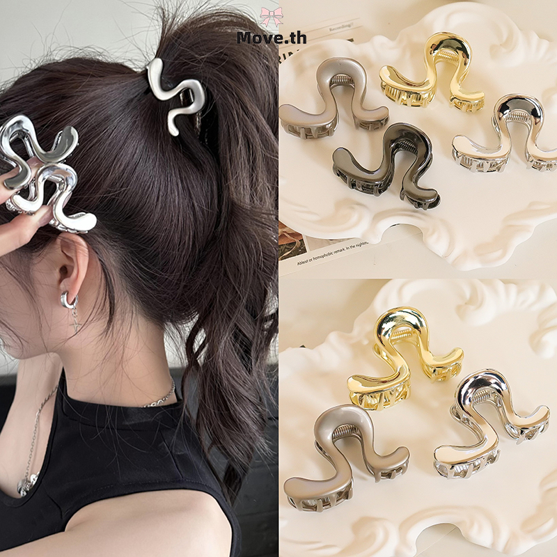 ในไทย-พร้อมส่ง กิ๊บหนีบผม จับคลิปโลหะ ย้อนยุค Insสไตล์เกาหลี นักเรียนสำหรับผู้หญิง สําหรับมัดผมหางม้า สแตนเลส-Move