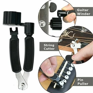 เครื่องมือเปลี่ยนสายกีตาร์ อุปกรณ์เปลี่ยนสายกีตาร์ 3in1 ที่หมุนลูกบิด+คีมตัดสาย+ที่ถอดหมุด