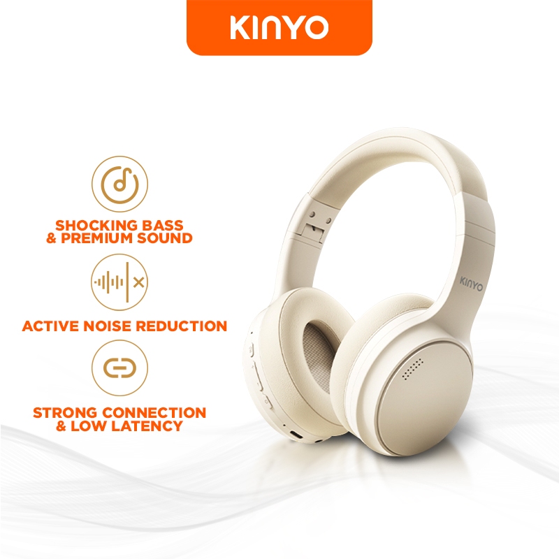 Kinyo B3 Pro หูฟังบลูทูธไร้สายแบบครอบหู 5.3 แบตอึดทนทาน พร้อมไมโครโฟน ตัดเสียงรบกวน