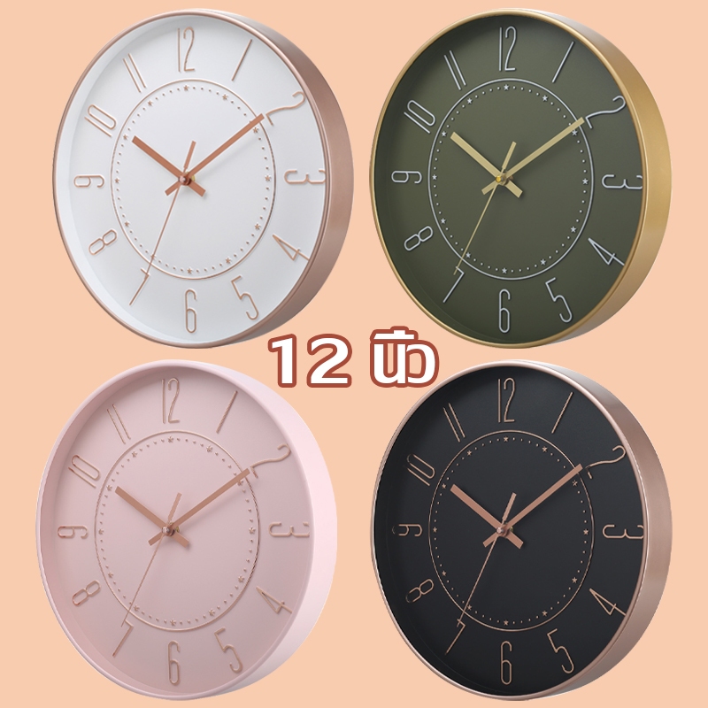 【รูปแบบใหม่】นาฬิกาแขวนผนัง 12 นิ้ว 30 เซนติเมตร นาฬิกาแขวนผนัง นาฬิกทรงกลม นาฬิกาลายต้นไม้ นาฬิกาแขวนผนังสีดำ สปอตสินค้า