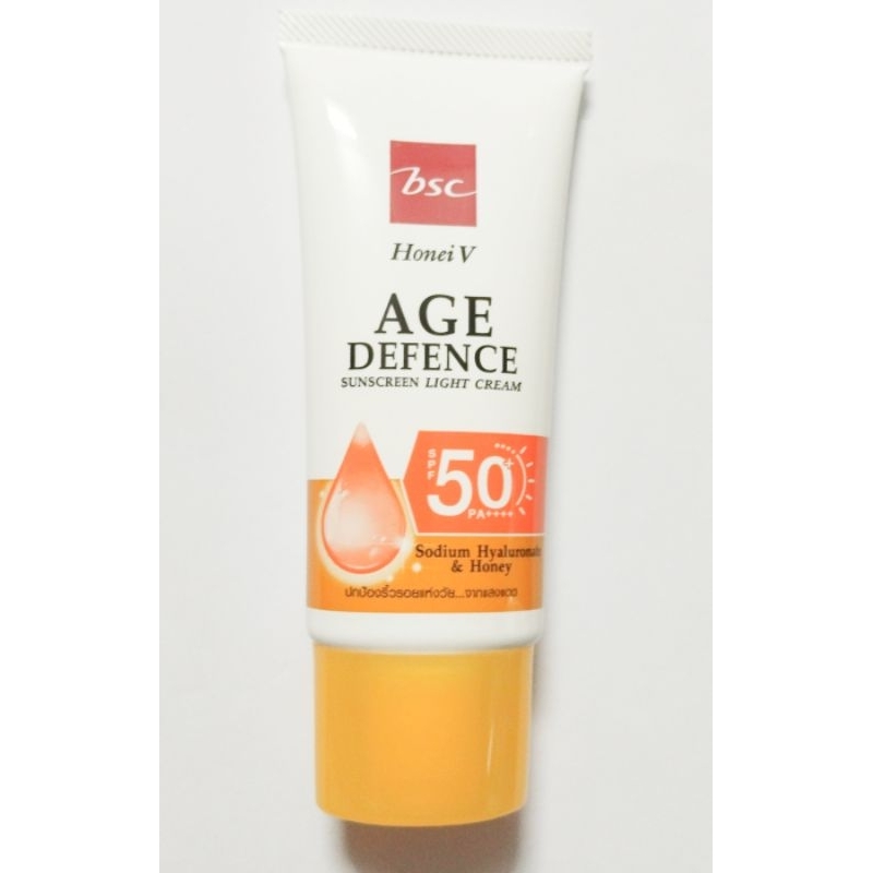 กันแดดหน้า HONEI V BSC AGE DEFENCE SUNSCREEN LIGHT CREAM SPF 50 PA+++ 30g.