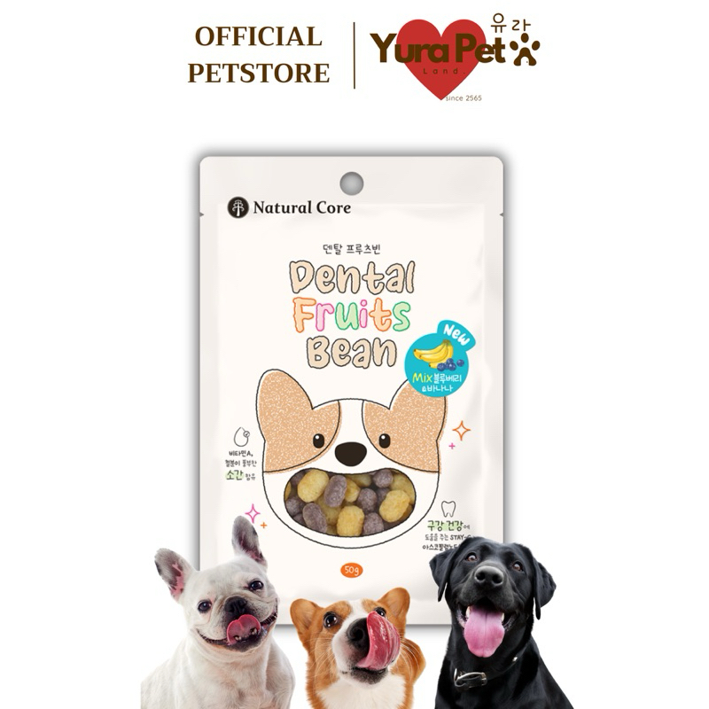 Natural Core Dental Fruit Bean Series ขนมขัดฟัน ผลไม้และถั่ว เกาหลี สำหรับสุนัข นำเข้าจากเกาหลี