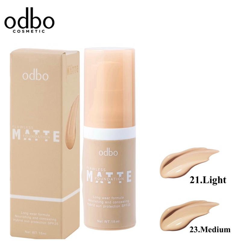 ODBO FLAWLESS MATTE FOUNDATION โอดีบีโอ ฟลอว์เลส แมทท์ ฟาวเดชั่น รองพื้นติดทน ขนาด 18ml OD4007