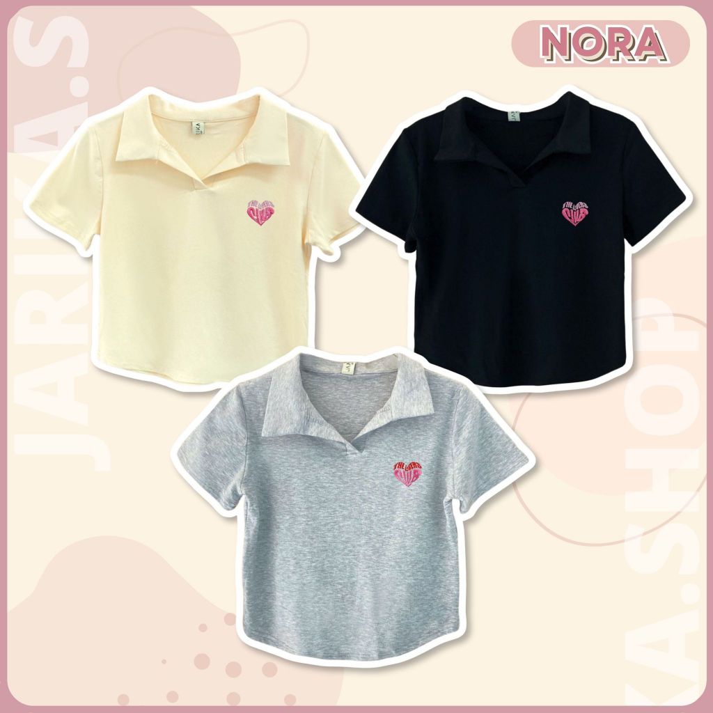 Jarika.shop - เสื้อยืดคอปก รุ่น NORA ( งานป้าย.. Jarika )