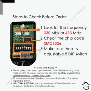 รีโมทประตูบานเลื่อน สแตนเลส 1,2 ( 2 ปุ่ม ) แบบเขี่รหัส 8 หลัก คลื่นความถี่ 330 MHZ