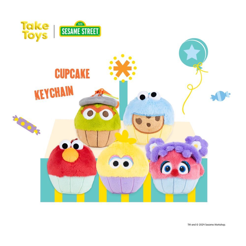 Sesame Street Keychain Cupcake Collection - พวงกุญแจคัพเค้กเซซามีสตรีท