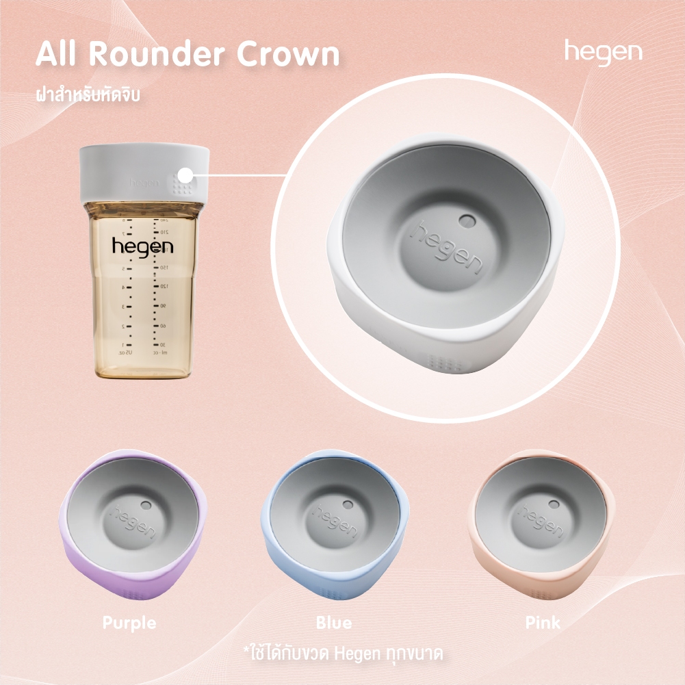 Hegen All-Rounder Crown ฝาหัดดื่ม ฝาหัดจิบ (ใช้กับขวดของ Hegen ได้เลย) สำหรับ 12 เดือน+