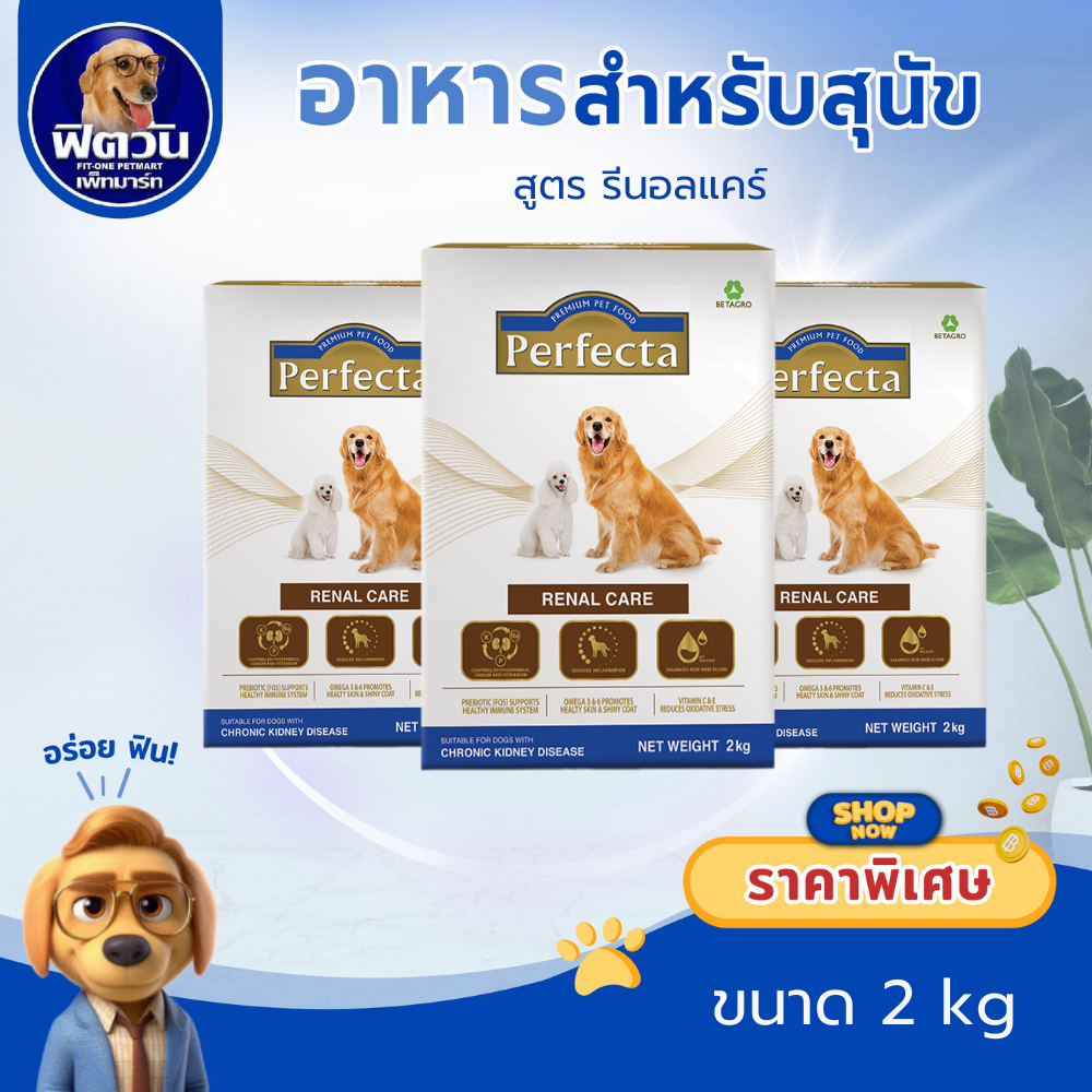 Perfecta RENAL CARE อาหารประกอบการรักษาโรค สุนัขที่เป็นโรคไต2 กิโลกรัม{อาหารสุนัขเม็ด}