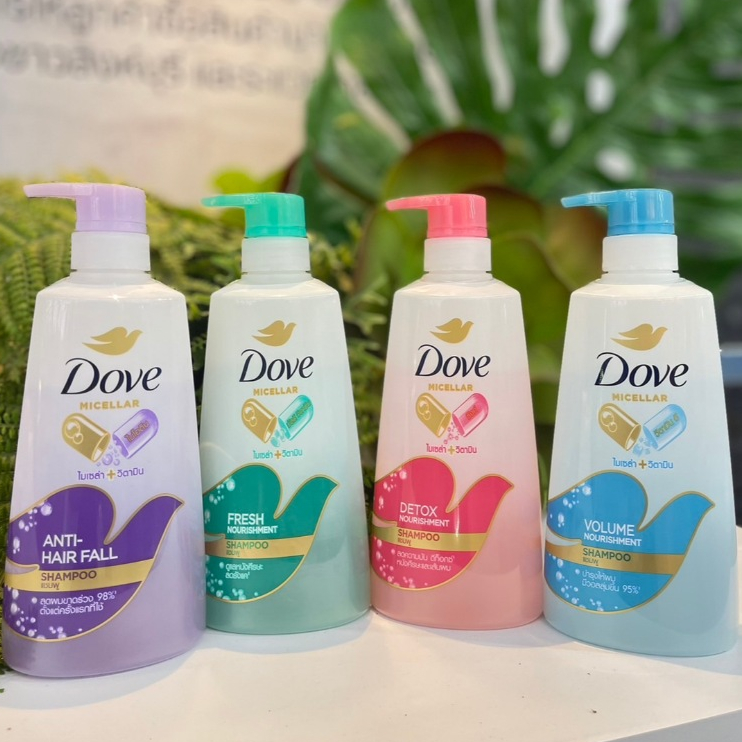 (4 สูตร) Dove Nutritive Solutions Micellar Nourishment Shampoo โดฟ นูทริทีฟ โซลูชั่น ไมเซลล่า นูริชเม้นท์ แชมพู 450 มล.