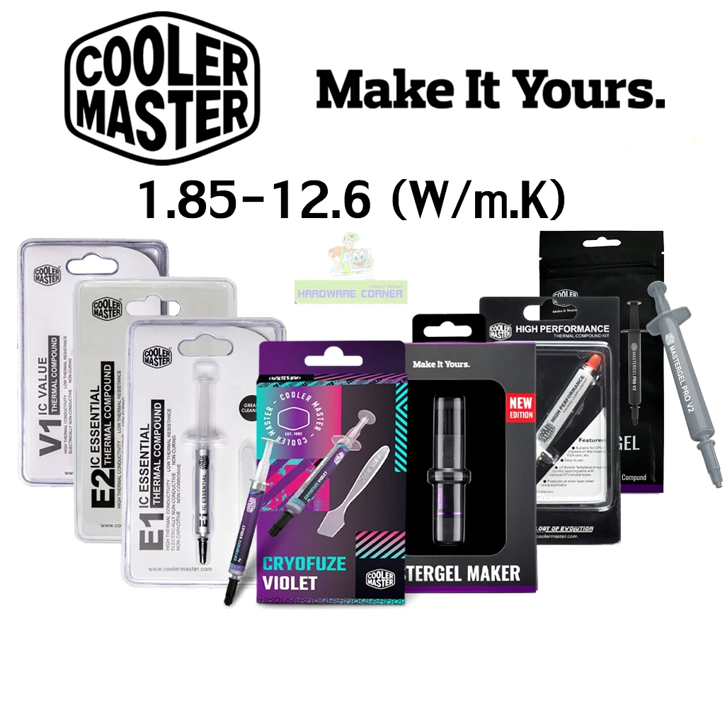 ⚡️ซิลีโคนซีพียูเย็นสุดๆ⚡️ COOLER MASTER (HTK-002-U1, MasterGel Pro, CryoFuze) สำหรับ CPU/GPU THERMAL GREASE