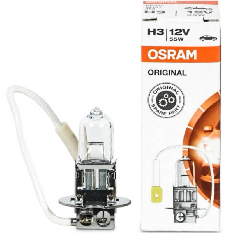 หลอดไฟหน้า OSRAM H3 - 12V 55W มีสาย ( 1 หลอด ) มาตรฐานแท้ รหัส 64151