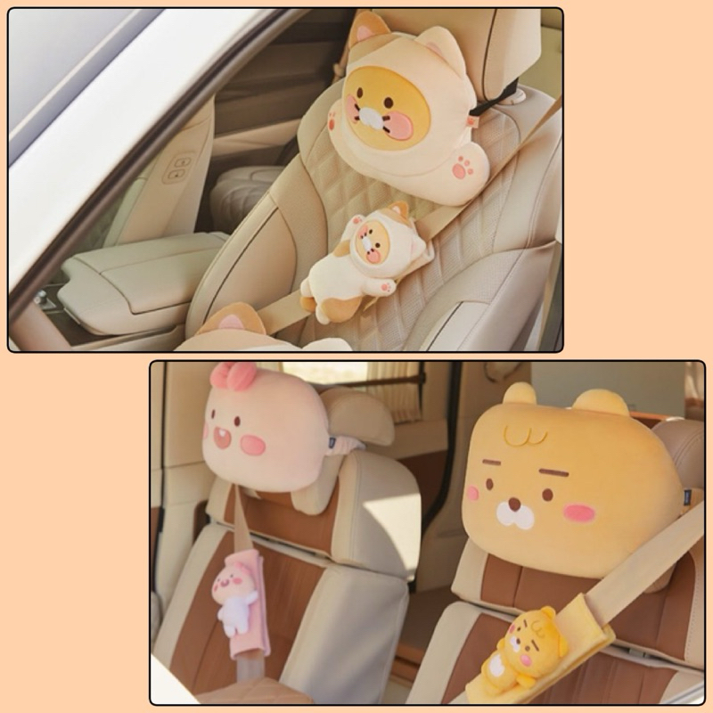 พร้อมส่ง ปลอกหุ้มสายคาดเบล์ และหมอนรองคอ Kakaofriends Ryan Apeach แท้ %