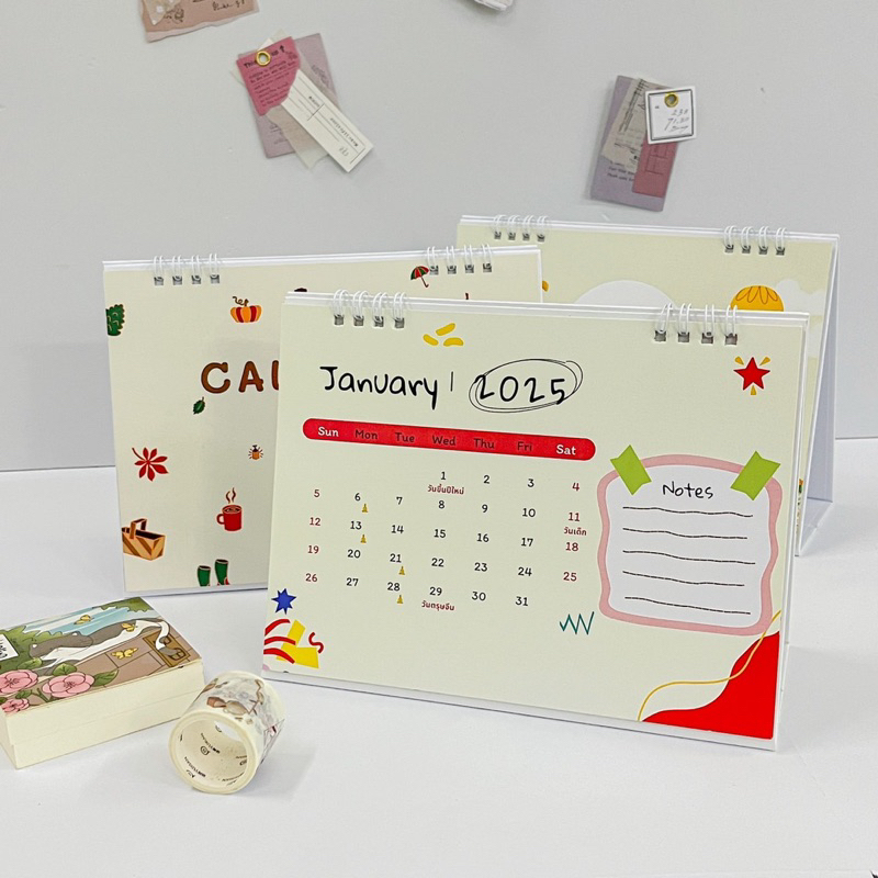 📆 ปฏิทิน 2025 / ปฏิทินวันหยุดสำคัญ 9x7"/8x6" Design แพลนเนอร์ 2025/Calendar