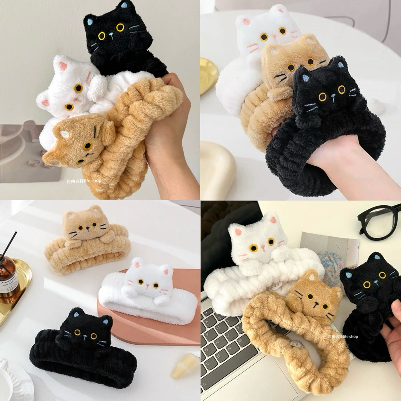 🌈 ที่คาดผม แมวน่ารัก Kitten ผ้าคาดผม ที่คาดผมแต่งหน้า ที่คาดผมน่ารัก ของขวัญ 26017