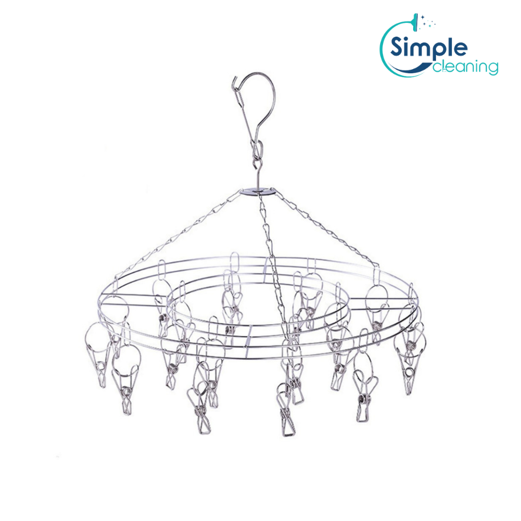พวงหนีบผ้า ราวตากผ้าเหล็ก clothes drying rack 20 หมุนได้ 360 องศา สำหรับตากถุงเท้า ชุดชั้นใน Simple cleaning