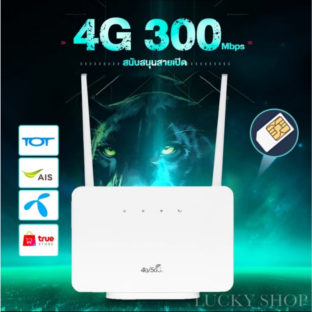 WIFI เร้าเตอร์ เราเตอร์ใส่ซิม เร้าเตอร์ไวไฟ รองรับ ทุกเครือข่าย 300Mbps 2.4Ghz 4G 5G Sim Card Wifi R