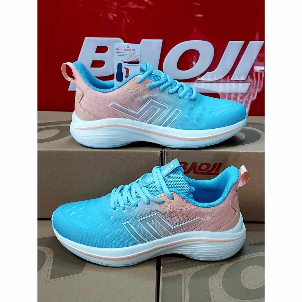 รองเท้า Baoji BJW 1007  สีฟ้า/ชมพู งานดีมาก โคตรสวยมาใหม่ ของแท้ 100% ใส่นุ่ม เบา สบายเท้า