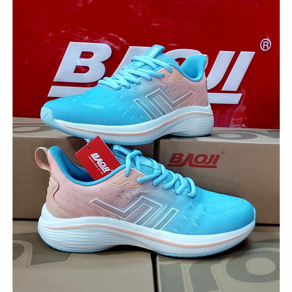 รองเท้า Baoji BJW 1007  สีฟ้า/ชมพู งานดีมาก โคตรสวยมาใหม่ ของแท้ 100% ใส่นุ่ม เบา สบายเท้า