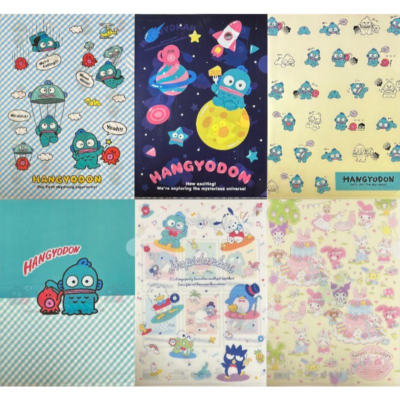 【Direct From Japan】Sanrio Plastic File Folders A4 Paper Storage Stationery Japan (Hangyodon, Hapidanbui, Sanrio Characters(Spring Garden))