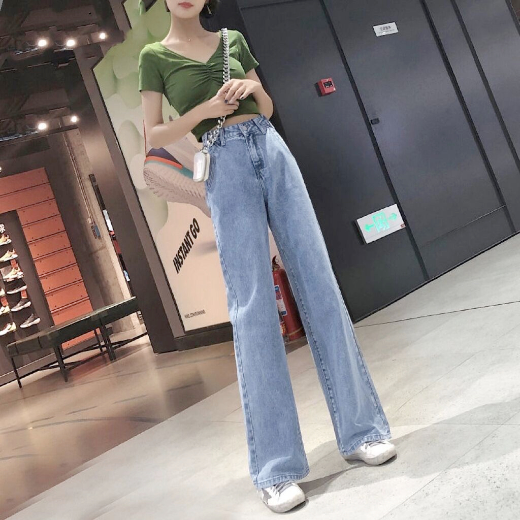 จัดส่งที่รวดเร็ว️ใหม่แนะนำ กางเกงยีนส์ ทรงกระบอกตรง ชายลุ่ย เอวสูง Jean FOR WOMEN ยีนส์ผู้หญิง กางเกงผู้หญิง Outfits Clo - รูปที่ 4