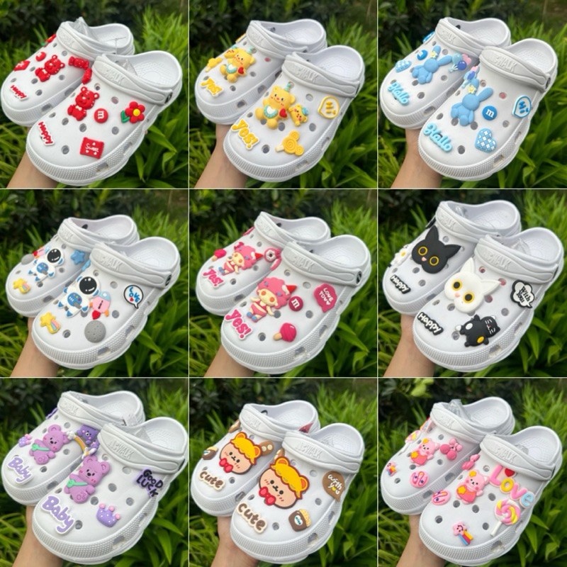 พร่อมส่ง (มีขนาด 36-44)รองเท้าแตะหัวโต ตกแต่งการ์ตูนน่ารักๆ น้ำหนักเบา พื้นนุ่ม ใส่สบาย สูง 2 ซม. พื้นปรกติไม่เสริมส้น2