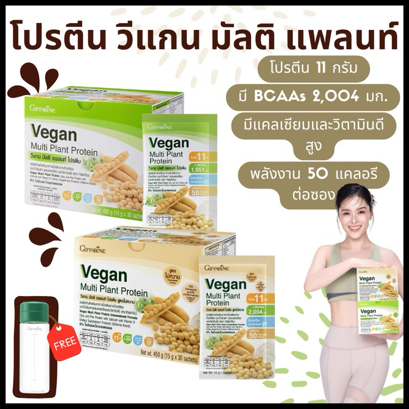 โปรตีนพืช โปรตีนกิฟฟารีน วีแกน มัลติ แพลนท์ โปรตีน Vegan Multi Plant Protein Giffarine เวย์โปรตีน