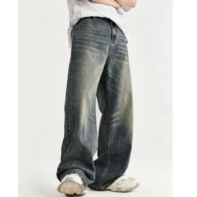 กางเกงยีนส์ทรงกระบอก straight denim