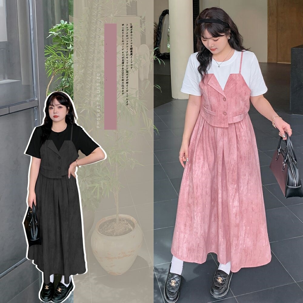 [ อกถึง 51" ] : PMP2306 : พรีออเดอร์ เสื้อผ้าไซส์ใหญ่ คนอ้วน สาวอวบ ชุดเซตกระโปรง ลายผ้ามัดย้อมใส่ไม่ร้อน พลางหุ่น