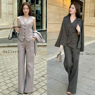 (S-XL)  The Gallery 📣พร้อมส่งเซ็ท3ชิ้นเสื้อกั๊ก+เสื้อสูทเบเซ…