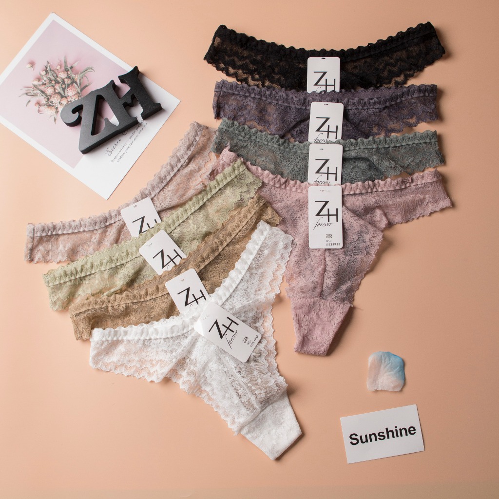 zh-forever.288 กางเกงชั้นในลูกไม้เอวต่ำ สไตล์เซ็กซี่ เสื้อผ้า Underwear Lady กางเกงใน