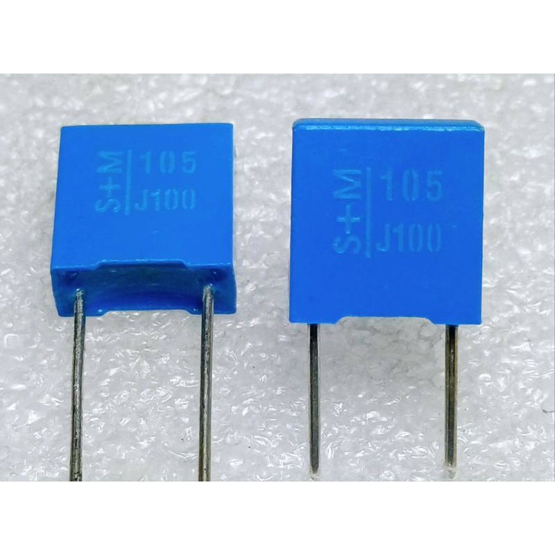 S+M 1uf 105 100V 5% METAL FILM POLYESTER CAPACITOR ตัวเก็บประจุ คาปาซิเตอร์ชนิด โพลีเอสเตอร์