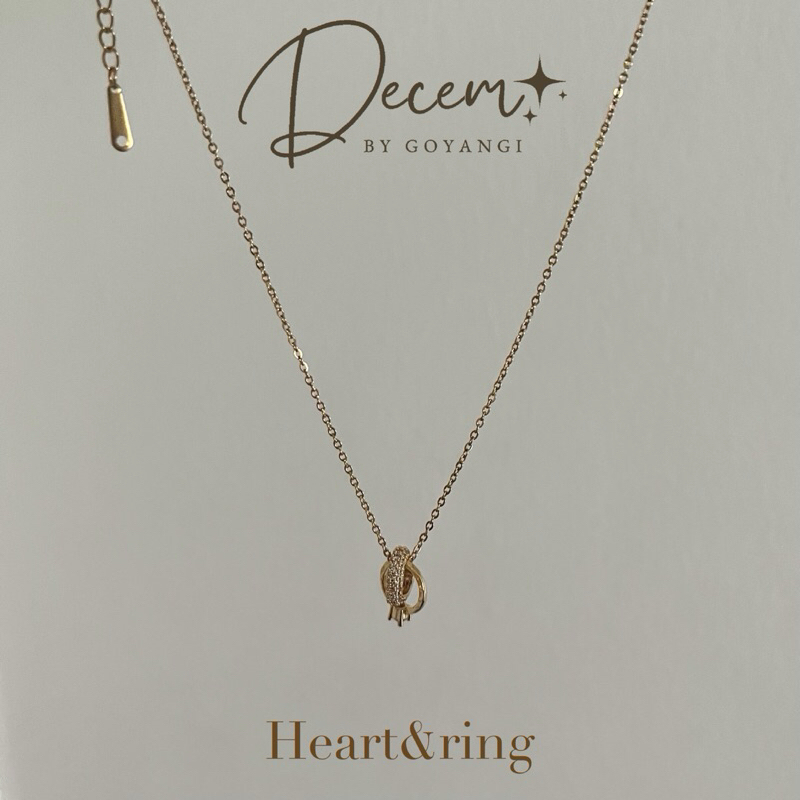 Decem- สร้อยคอรุ่น heart&Ring สแตนเลสสามารถใส่โดนน้ำได้ ไม่ลอกไม่ดำ มีถุงเก็บแถมให้