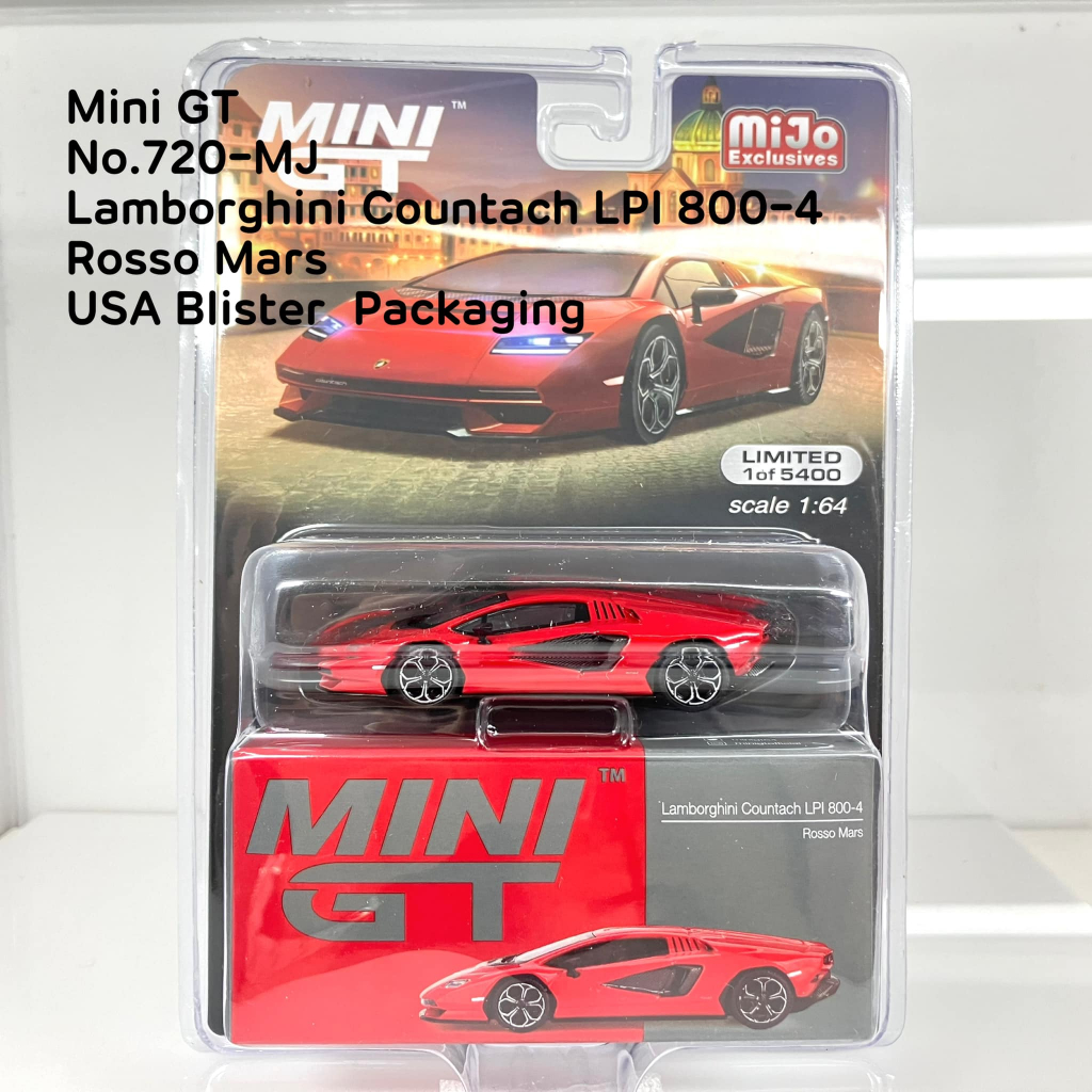 Mini GT No.720-MJ Lamborghini Countach LPI 800-4 Rosso Mars/ USA Blister  Packaging 96pcs
