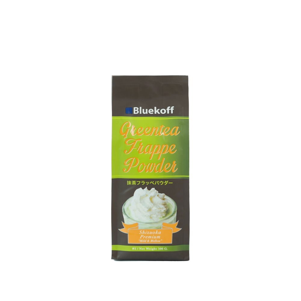 มีสินค้าพร้อมส่งBluekoff ผงชาเขียวปั่น เกรดพรีเมี่ยม Matcha Greentea Frappe สูตร2 (1ถุง บรรจุ 500กรัม)