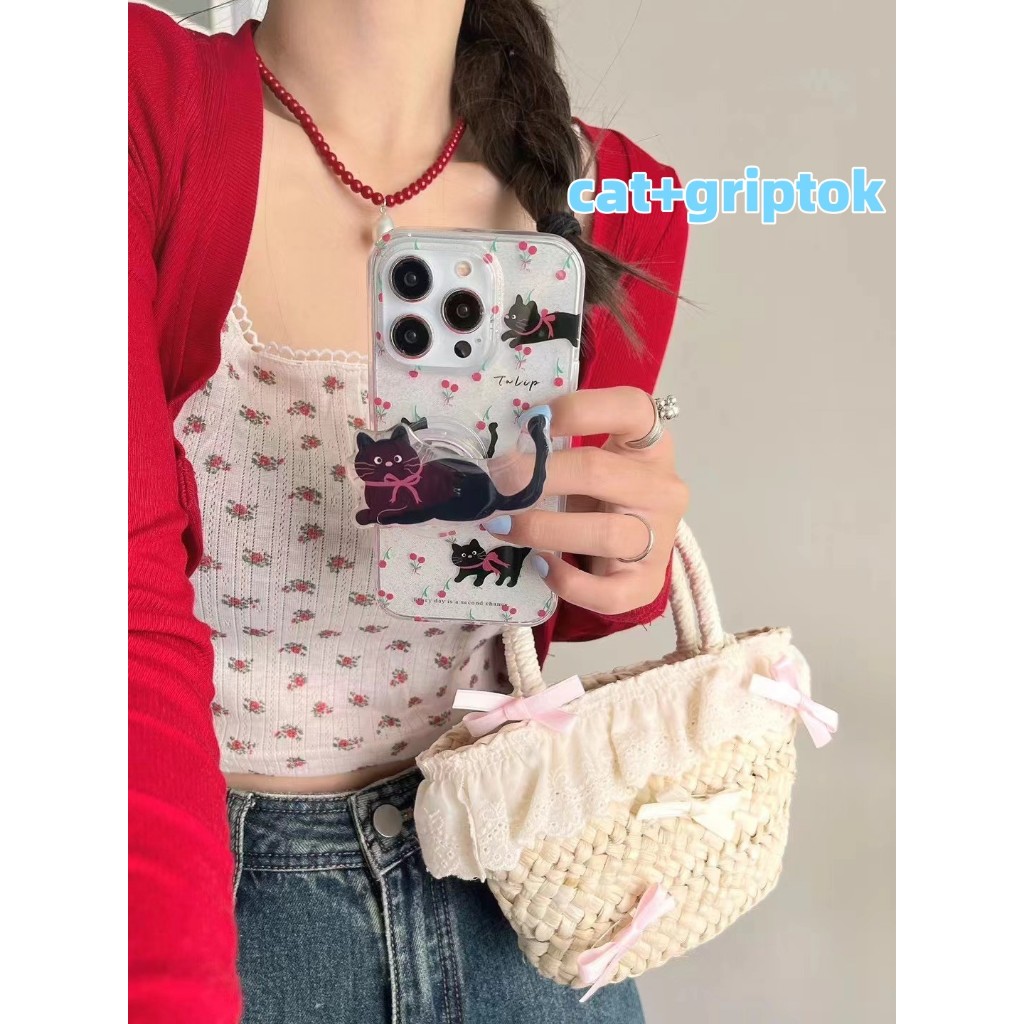 จัดส่ง24ชม for iPhone 15 14 13 12 11 Pro max case for เคสไอโฟน13 บางเบาพกพาง่าย น่ารัก การ์ตูน แมว griptok Cute Case