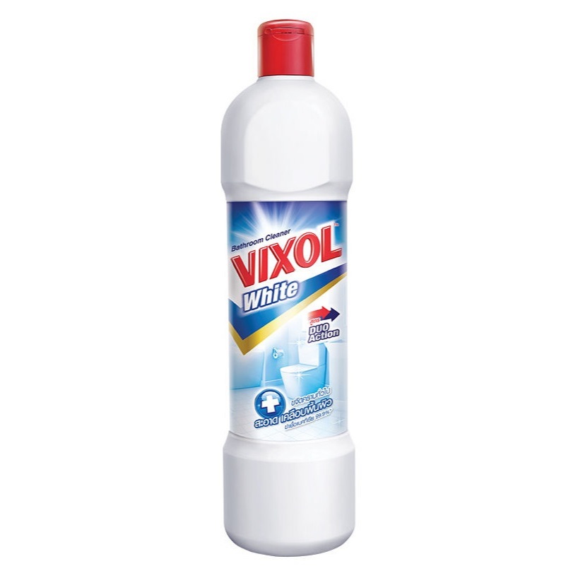 Vixol วิกซอล น้ำยาล้างห้องน้ำ สูตร เคลือบผิวพื้น 450 มล. สีขาว