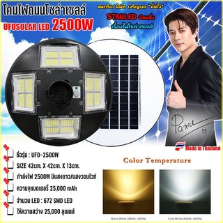 ไฟโซล่าเซลล์ ขายดีมาก!! UFO-2500W-W แสงขาว โคมไฟถนนUFOโซลาร์เซลล์ พลังงานแสงอาทิตย์