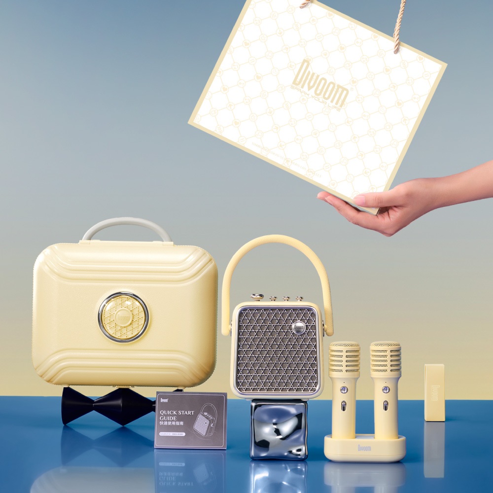 ลำโพงและไมค์พกพา Divoom SongBird-SE - Black / Purple / Yellow