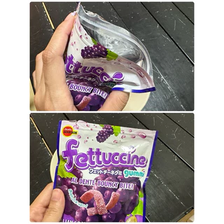 EXP 11/26 : Bourbon Fettuccine Gummi เบอร์บอนวุ้นเจลลาตินรสองุ่น โคล่า เลม่อน 🍇🍋[พร้อมส่ง] เยลลี่ กัมมี่ เยลลี่องุ่น