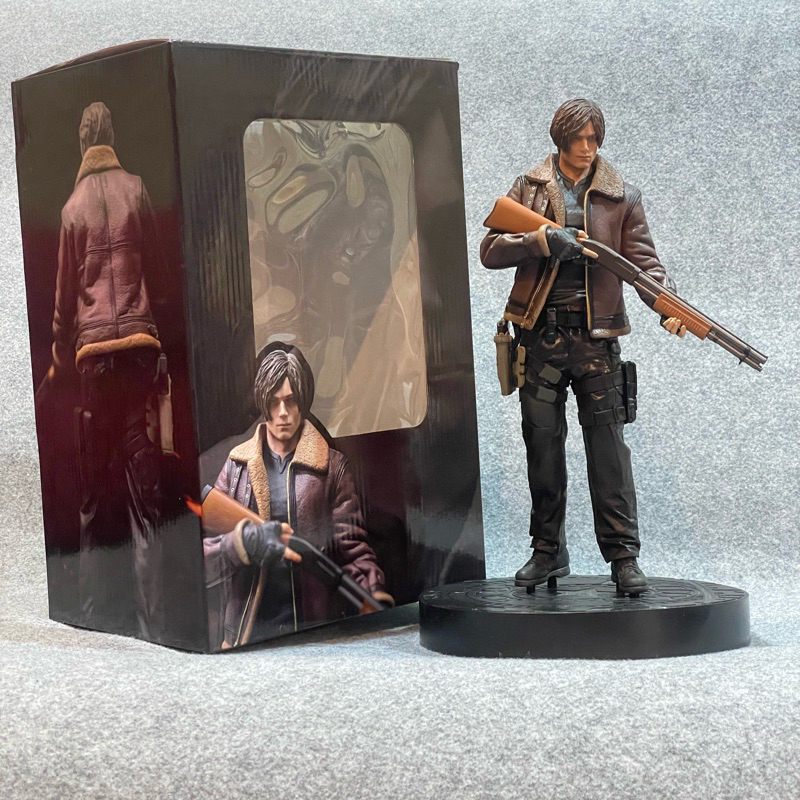 Resident Evil Leon Scott Kennedy Leather Jacket 1/6 Statue Figure 32 cm