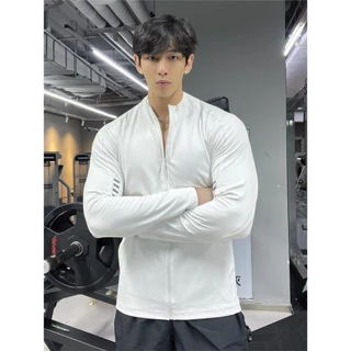 mvp sport เสื้อแจ็คเก็ตคอตั้ง แจ็คเก็ตกีฬา เสื้อเชิ้ตแขนยาว โลโก้สะท้อนแสงบนแขนเสื้อ