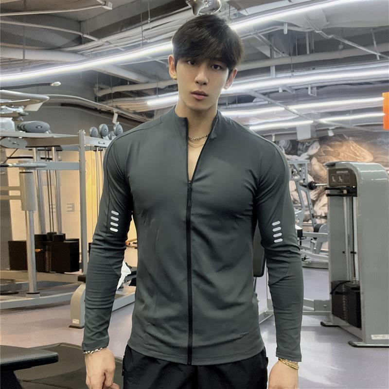mvp sport เสื้อแจ็คเก็ตคอตั้ง แจ็คเก็ตกีฬา เสื้อเชิ้ตแขนยาว โลโก้สะท้อนแสงบนแขนเสื้อ รูปที่ 2
