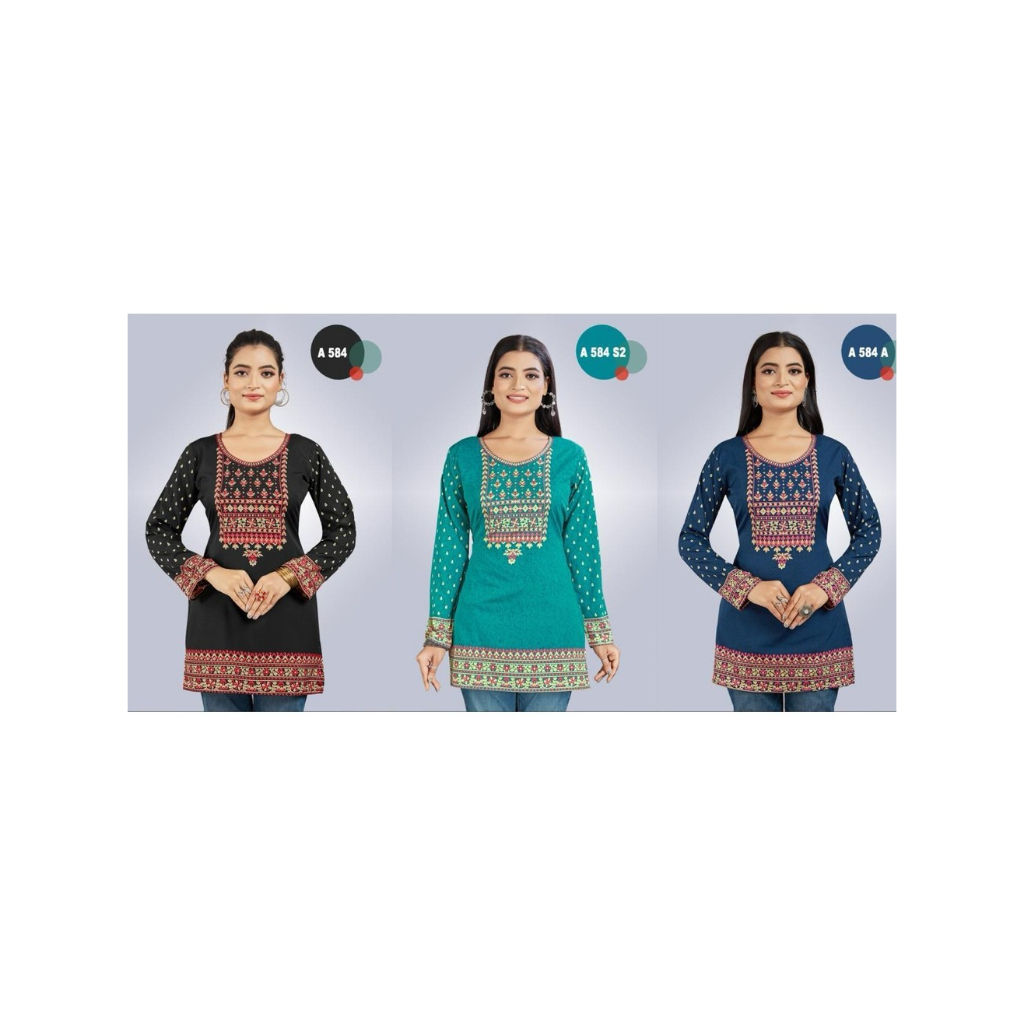 🔥🔥ใหม่ เสื้อพิมพ์ลาย เสื้ออินเดีย กุรตีตัวสั้นจากอินเดีย Made in India