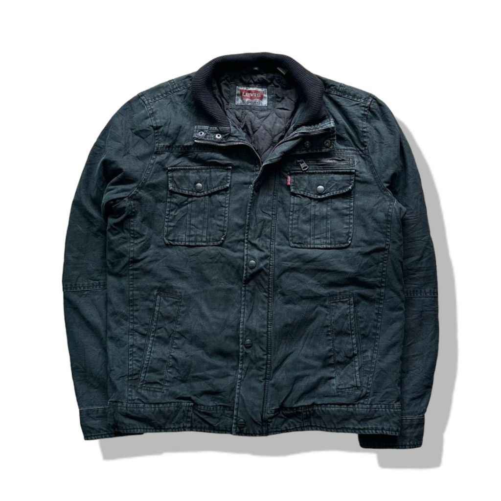 Levis Black Trucker Jacket รอบอก 46”